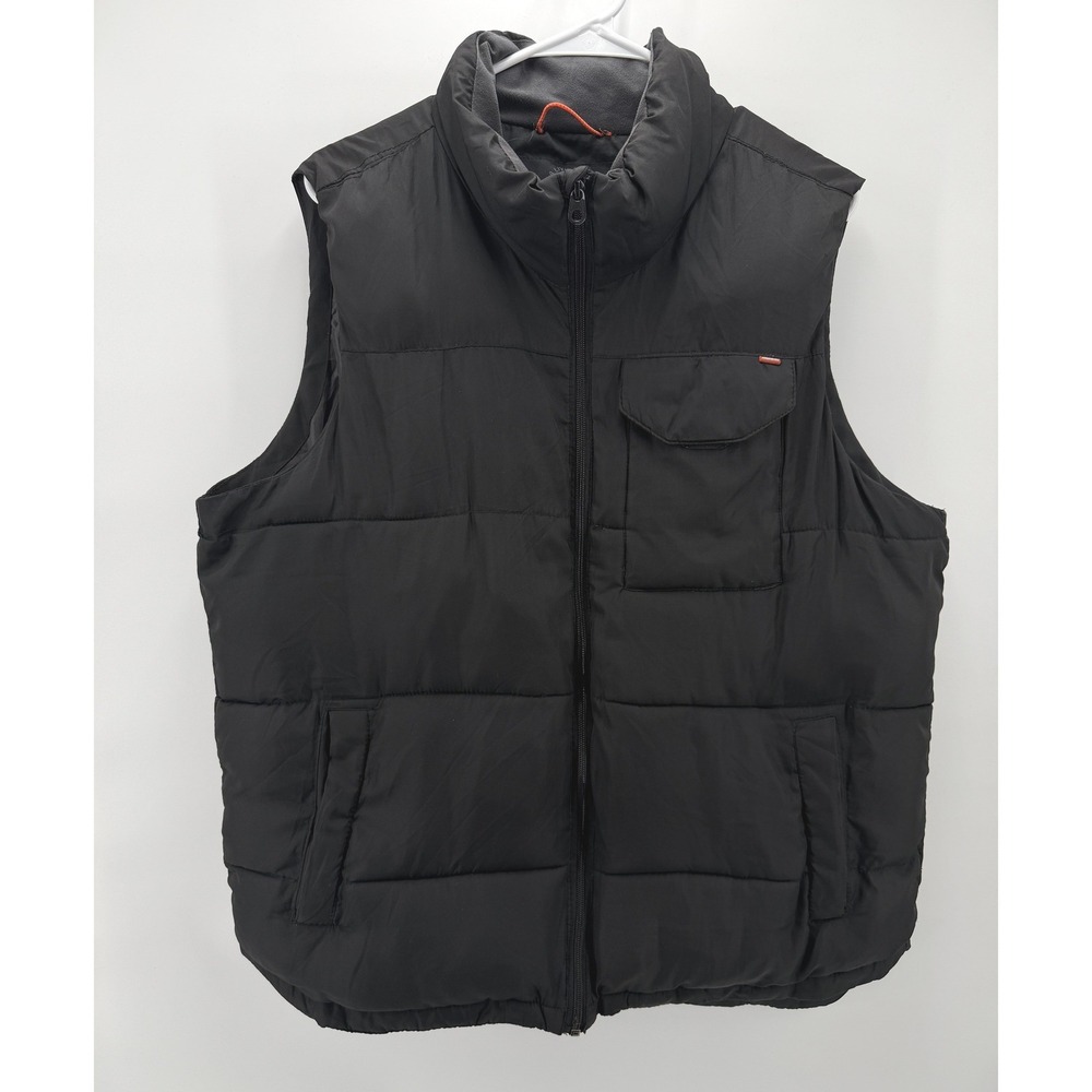 Hawke & Co Puffer Vest Black Quilted Full Zip Sleeveless Preppy Outdoor Men M